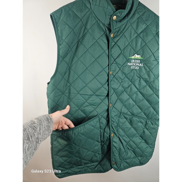 Irish National Stud, green quilted vest, Large hand pockets, szXXL, equestrian - Picture 7 of 7